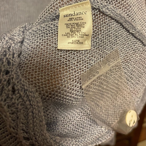 Sundance Lavender Button-Down Linen blend cardigan - Picture 4 of 4